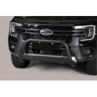 STAINLESS STEEL FRONT BUMPER Ø63MM WITH CROSSBAR (BLACK)