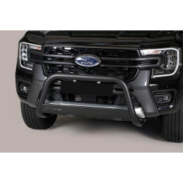 STAINLESS STEEL FRONT BUMPER Ø63MM WITH CROSSBAR (BLACK)