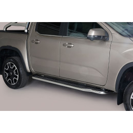 STAINLESS STEEL PLATFORM SIDE STEPS WITH 50MM DIAMETER TUBES (DOUBLE CAB)