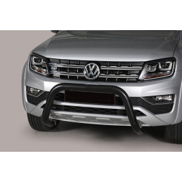BLACK STAINLESS STEEL FRONT BUMPER Ø76MM WITHOUT CROSSBAR. CE APPROVED.