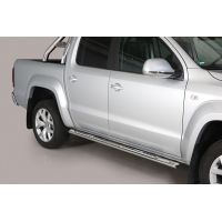 STAINLESS STEEL TUBE RUNNING BOARDS, OVAL SECTION, WITH STEPS , DSP TYPE.
