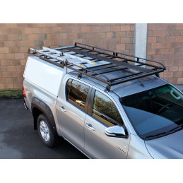 REINFORCED ROOF RACK FOR HARDTOP+CAB, WITH DEFLECTOR AND ROLLER - ALPHA CMX - FOUR WHEELER