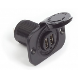 12v Twin USB Plug With Cover 2.1A